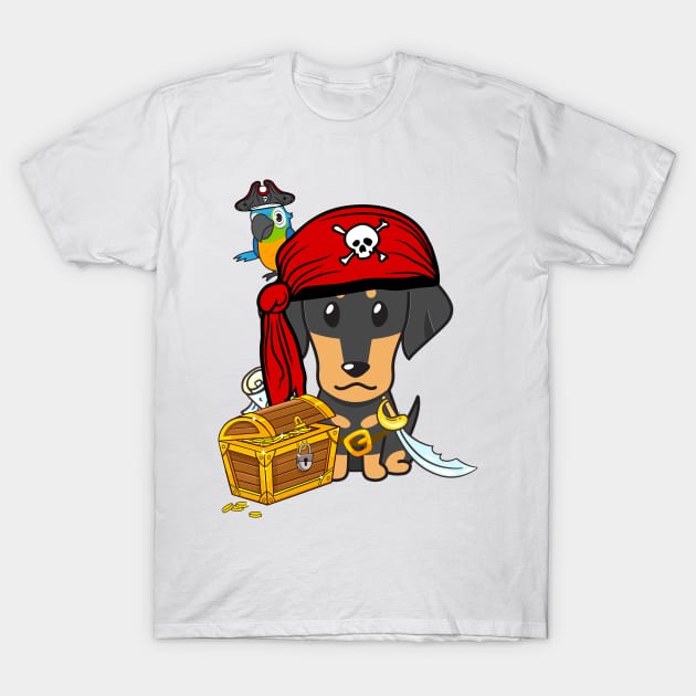 Funny dachshund is a pirate T-Shirt by Pet Station